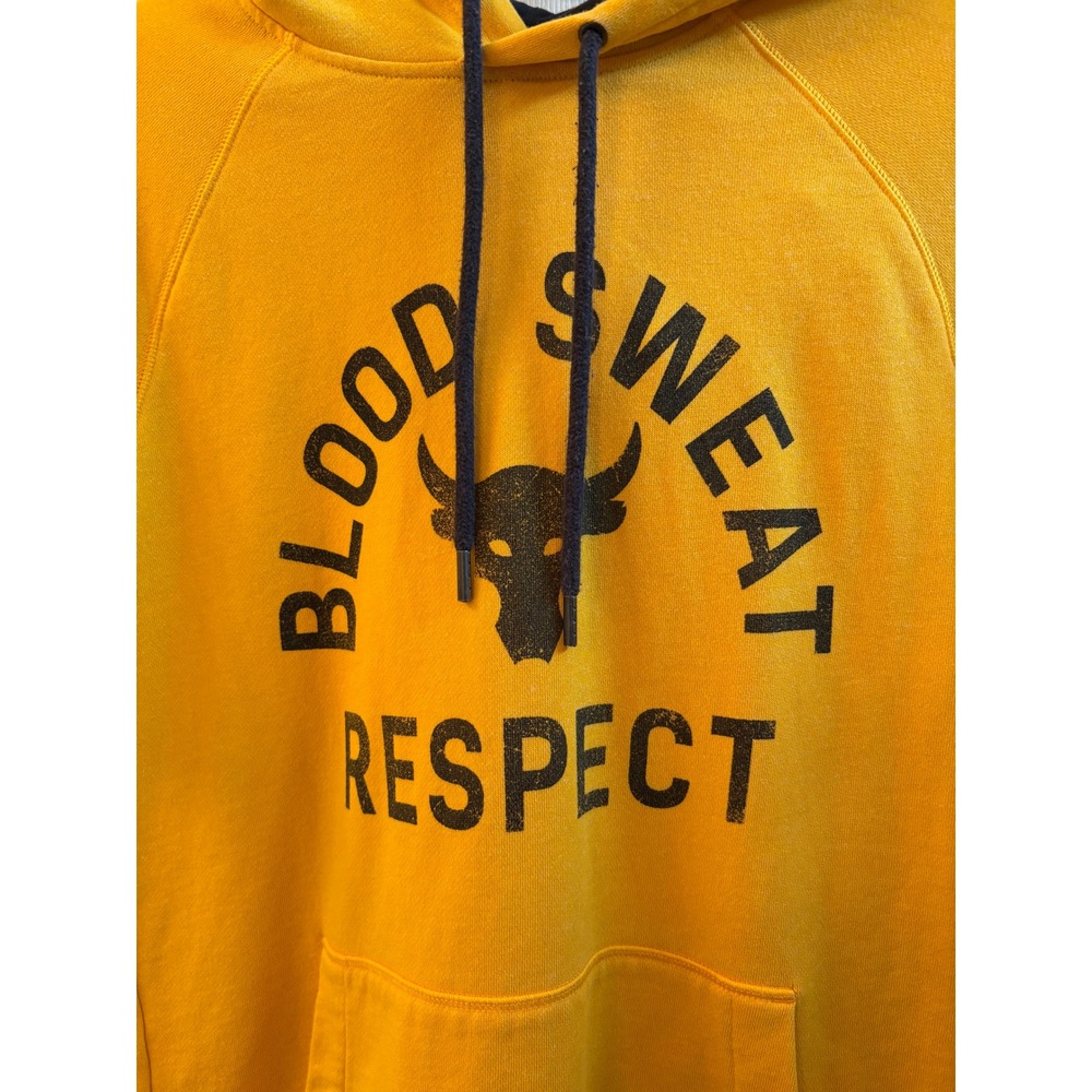 Under Armour Project Rock Blood Sweat Respect Short Sleeve Hoodie Yellow Small - Picture 4 of 9